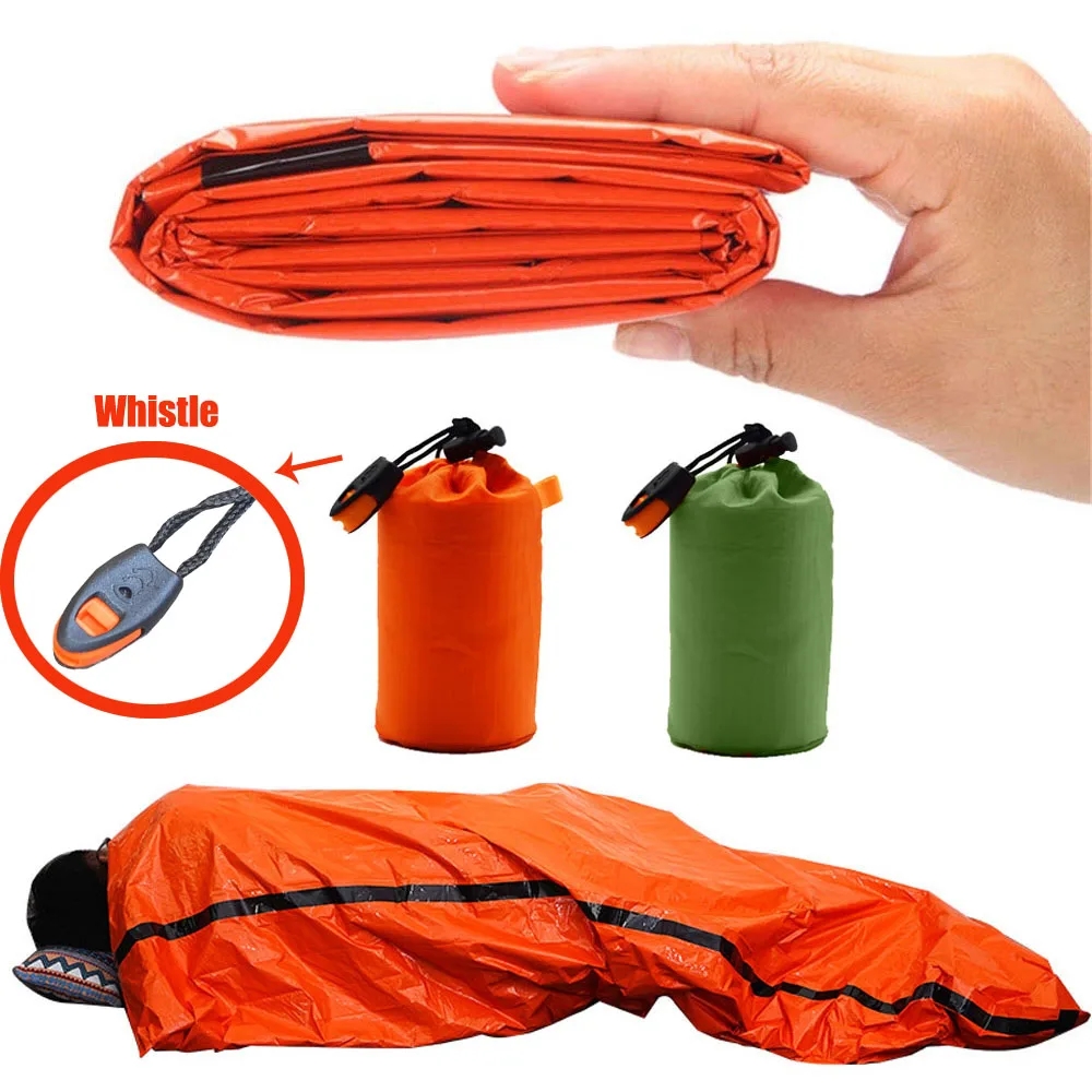 Bivy Bag Emergency - แบบพกพากันน้ําฉุกเฉิน Survival Sleeping Bag เดินป่าตั้งแคมป์เกียร์ความร้อน Bivy