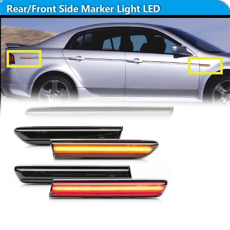 Signal Flare Kit - ไฟเลี้ยว LED สำหรับรถยนต์ Acura TL ไฟส่องสว่างด้านข้างกันชนหน้า-หลัง