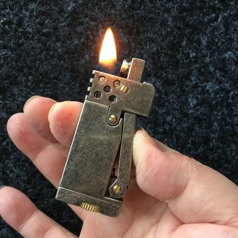 Fire Starting Kit - ไฟแช็คแก๊สแบบย้อนยุค พร้อมระบบจุดไฟด้วยหินเหล็กไฟ ใช้ได้กับน้ำมันเบนซิน น้ำมันก๊าด ของขวัญสุดสร้างสรรค์