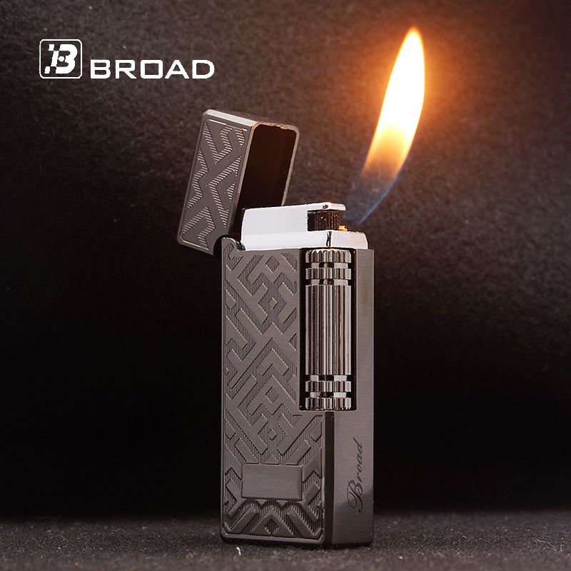 Fire Starting Kit - BROAD Flint แก๊สบิวเทนด้านข้างบดล้อไฟแช็กบุหรี่อุปกรณ์เสริมซิการ์บุหรี่ไฟแช็ก Gadgets สําหรับชาย