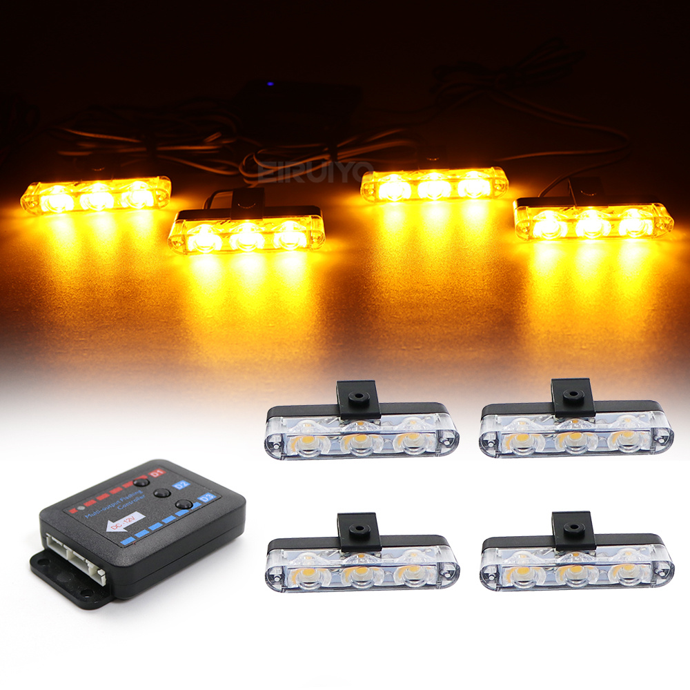Sos Light Strobe - ไฟสโตรบ LED สำหรับรถยนต์ 4x3 LED สีแดง