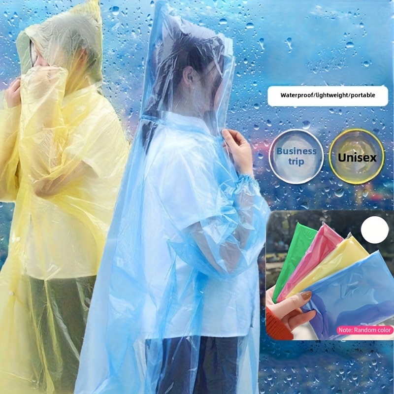 5/10 ชิ้นเสื้อกันฝนแบบใช้แล้วท - Emergency Poncho Rain บทวิจารณ์และราคา