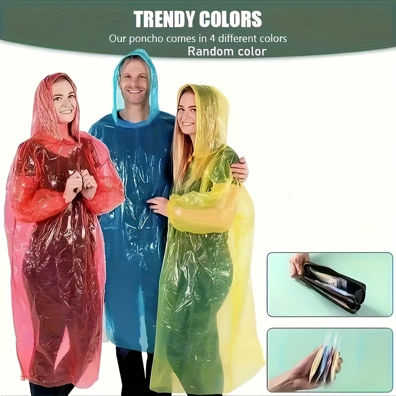 5/10 ชิ้นเสื้อกันฝนแบบใช้แล้วท - Emergency Poncho Rain บทวิจารณ์และราคา