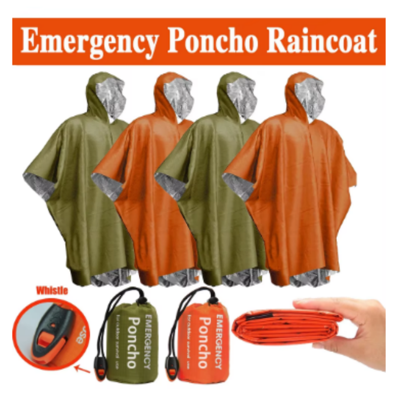 เสื้อกันฝนแบบใช้ครั้งเดียว ทำจ - Emergency Poncho Rain บทวิจารณ์และราคา