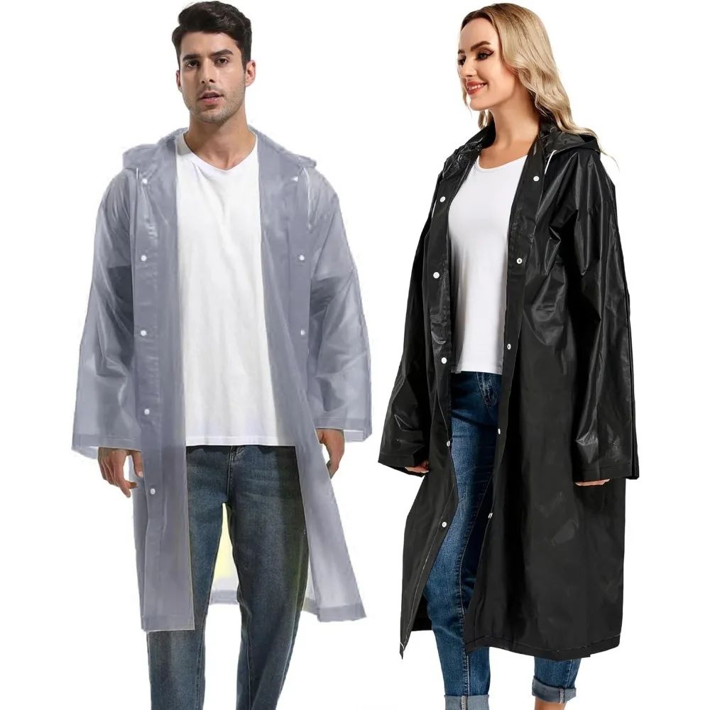  1/2 ชิ้นเสื้อกันฝนแบบใช้ซ้ำไ - Emergency Poncho Rain บทวิจารณ์และราคา